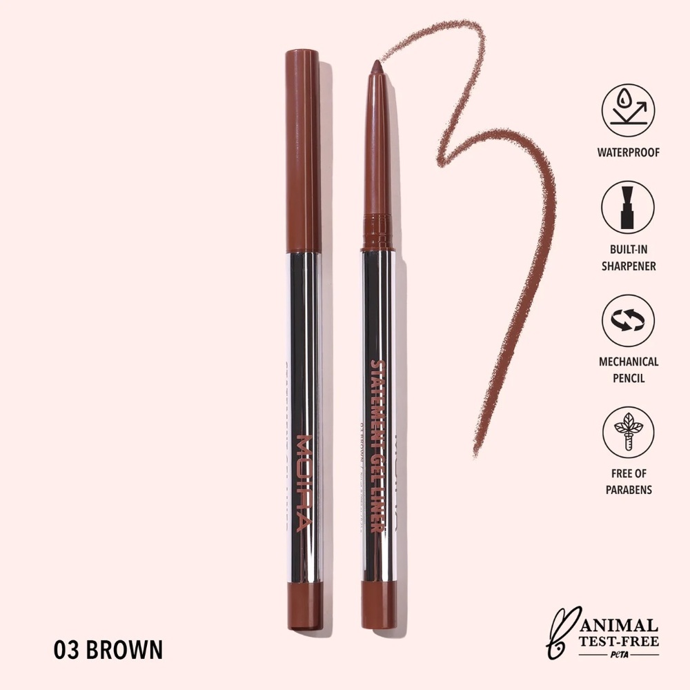 Moira- Statement Gel Eyeliner Pencil Waterproof Brown Eyeliner Mechanical Pencil